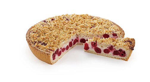 Cherry Cake with Butter Crumbles