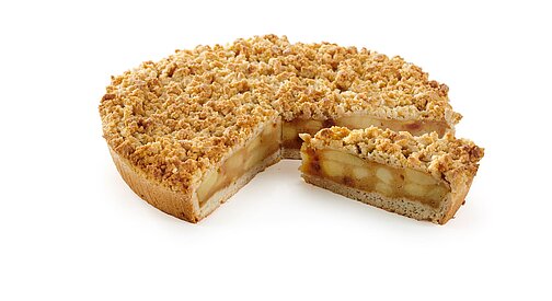 Apple Cake with Butter Crumbles uncut